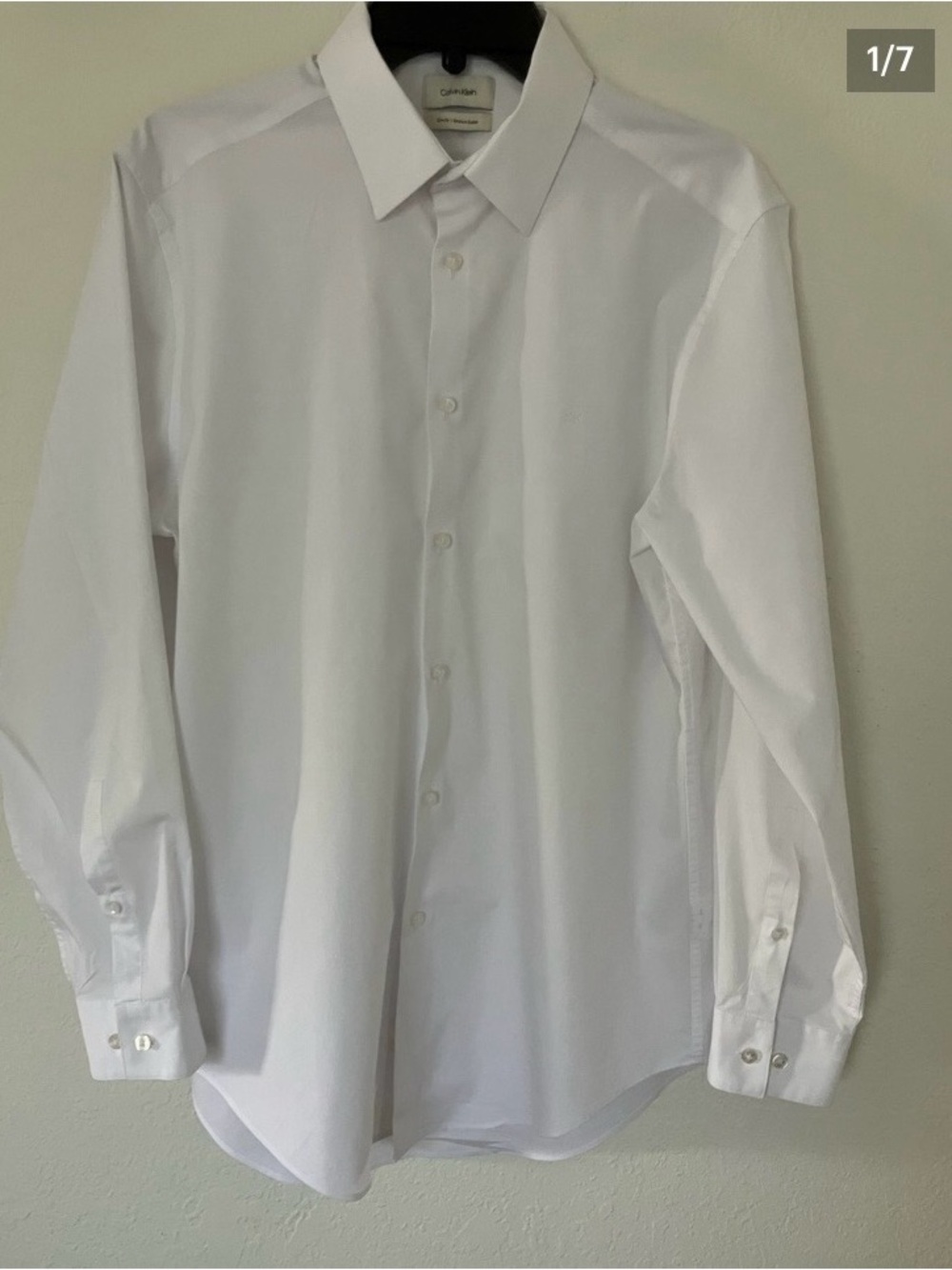 Calvin Klein Men’s White Dress Shirt - Slim fit. Sz 16 x32/33. NWOT